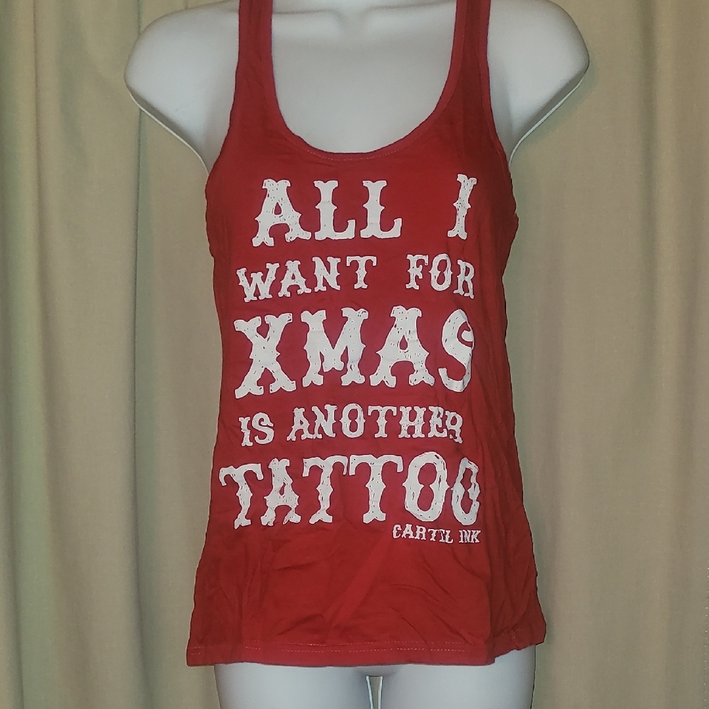Cartel Ink Red Graphic Tattoo Tank Top